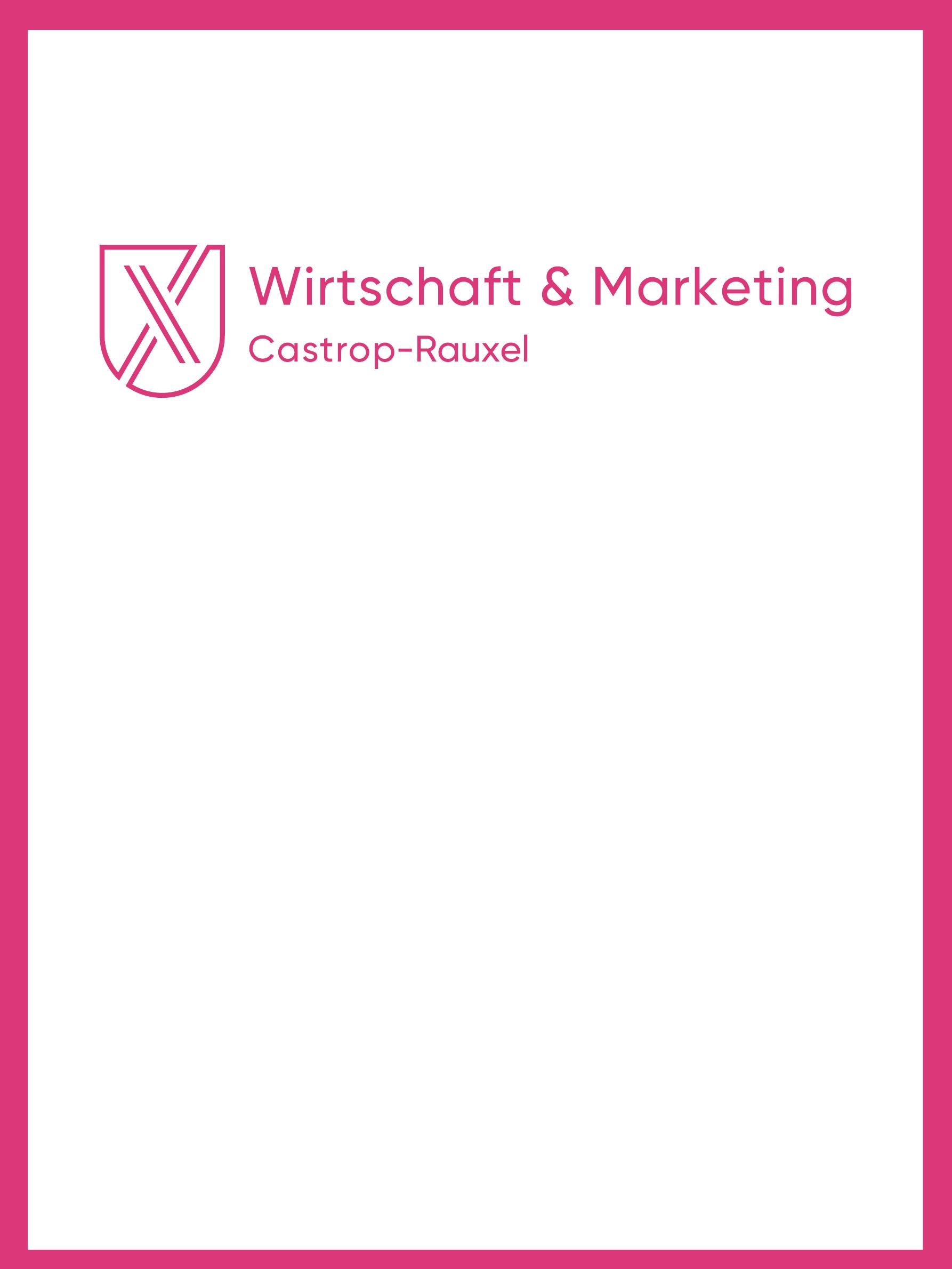 Logo f&uuml;r die Wirtschaft & Marketing Castrop-Rauxel in pinkem Rahmen