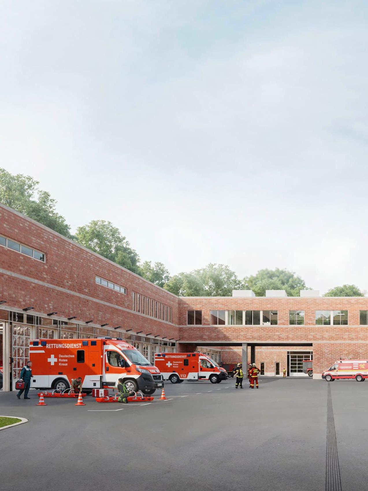 Der Alarmhof der neuen Feuer- und Rettungswache Castrop-Rauxel